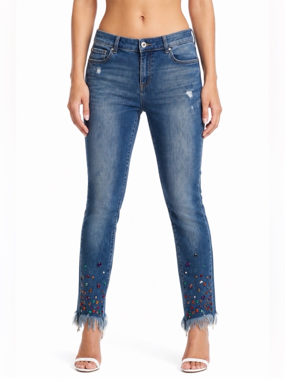 INC Rhinestone Embellished Skinny Jeans